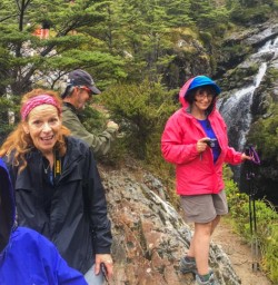 Ladies at Routeburn Track Falls, Otago New Zealand
