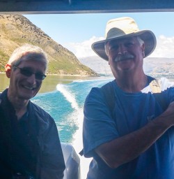 Guys on the boat at Lake Wanaka, Otago New Zealand
