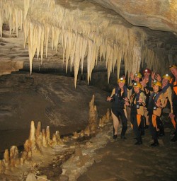 caving group underground
