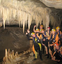 caving group underground