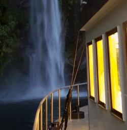 Overnight on the boat at Milford Sound, Fiordland New Zealand