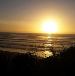 sunset at punakaiki new zealand