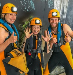 Rafting group at Nile river, West Coast New Zealand 
