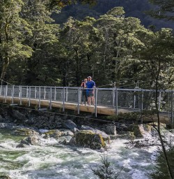 Passing Routeburn Track river, Otago New Zealand