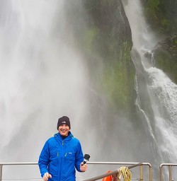 Getting close to Stirling Falls at Milford Sound