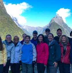 Tour group at Milford Sound
