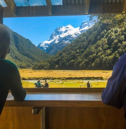 View from the Routeburn Flats Hut, Otago New Zealand