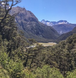 Walking above the Routeburn track valley, Otago New Zealand