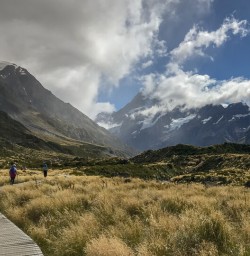 Walking at Aoraki Mount Cook National Park, Canterbury New Zealand