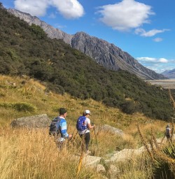 Walking at Tasman Valley, Canterbury New Zealand