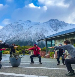 Warming up in Mount Cook national park