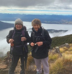 2. Two guests at Luxmore Hut lookout