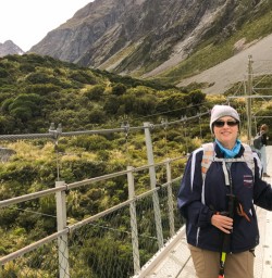 2. Solo guest on Hooker Valley bridge