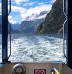 2. Back of the boat wake view Milford Sound