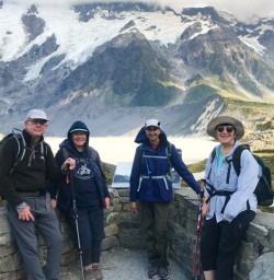 2. Four guests at Hooker Valley lookout