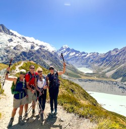 2. Guests on Sealy Tarns Track stoked