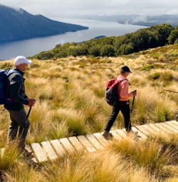 2. Guests walking boardwalk Kepler Track