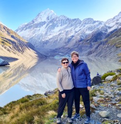 2. Two guests at Hooker Lake Mt Cook