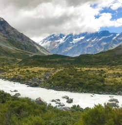2. Views down the Hooker Valley