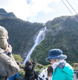 2. Waterfall view for guests on cruise