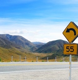 Road sign at Nevis Pass