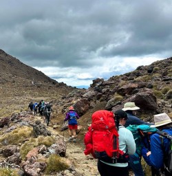 Group adventuring the Tongariro Crossing