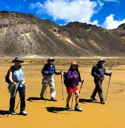 Guests hiking the Tongariro Crossing