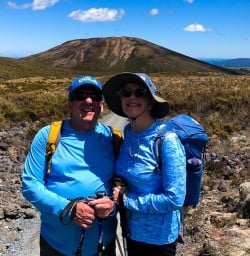Happy couple posing in Tongariro National Park