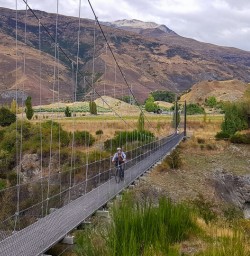 Biking the Arrow river Bridges Ride, Otago New Zealand