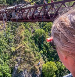 Watching bridge jumping at Kawarau river, Otago New Zealand