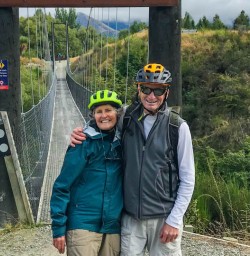 Couple biking through Arrowtown
