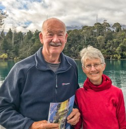 Couple on the boat at Lake Wakatipu, Otago New Zealand