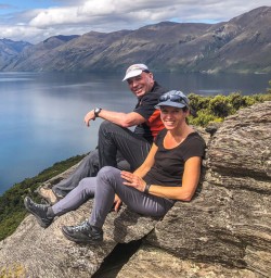 Couple at Mou Waho Island, Wanaka Otago New Zealand