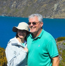 A couple of our intrepid 'World Heritagers' posing for a shot at Mou Waho Island