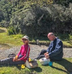 Couple at at South Mavora Lake, Southland New Zealand