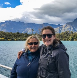 Ladies on cruise at Lake Wakatipu, Otago New Zealand