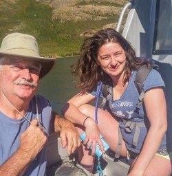 Family on the boat at Lake Wanaka, Otago New Zealand