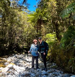 female guests exploring the milford track