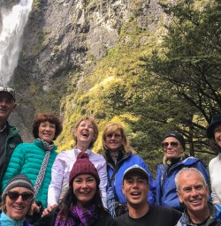 Group at Devils Punchbowl falls, Canterbury New Zealand