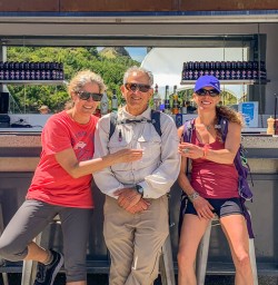 Group having a drink at Queenstown Trail, Otago New Zealand