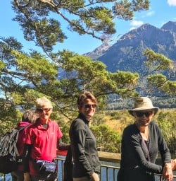 Group at Mirror Lakes, Fiordland National Park Southland New Zealand