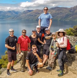 Group at Mou Waho Island, Wanaka Otago New Zealand