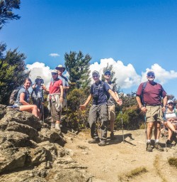 Group at Mou Waho Island, Lake Wanaka Otago New Zealand