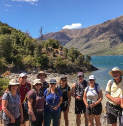 Group at Mou Waho Island, Wanaka Otago New Zealand