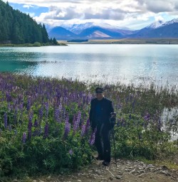 Guest and Lake Tekapo lupins