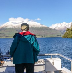 Guest on the boat at Lake Wakatipu, Otago New Zealand