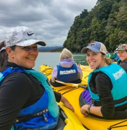 Guests kayaking in Okarito
