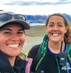 Happy guides hiking Mount John