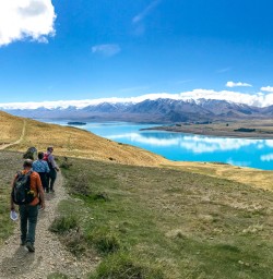 Hiking down Mount John
