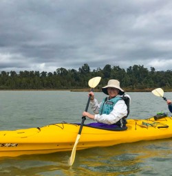 Kayak on Okarito lagoon